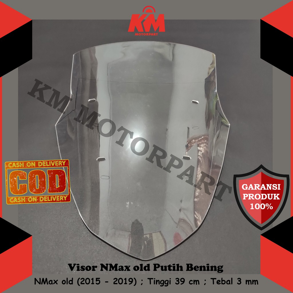 Visor Windshield NMax old Pendek 2015 2016 2017 2018 2019 Variasi N Max Hitam dan Bening