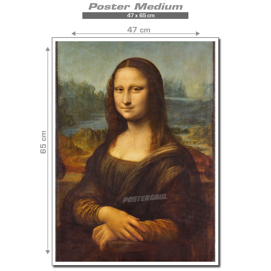 Poster Medium Reproduksi Lukisan Mona Lisa Fjp43 Ukuran 47 X 65 Cm Shopee Indonesia