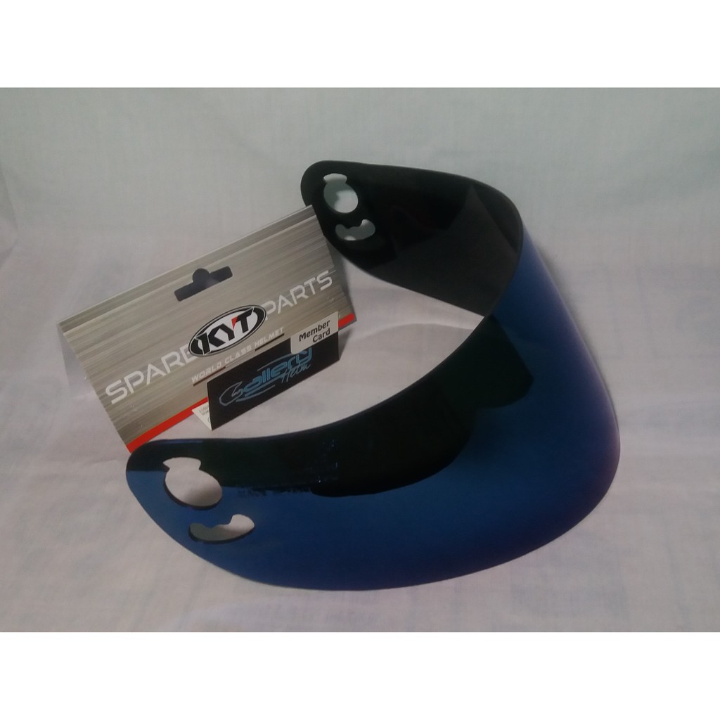 KYT KR 1 Iridium Blue Flat Visor Fog Free Lens / KYT KR1 Iridium Blue