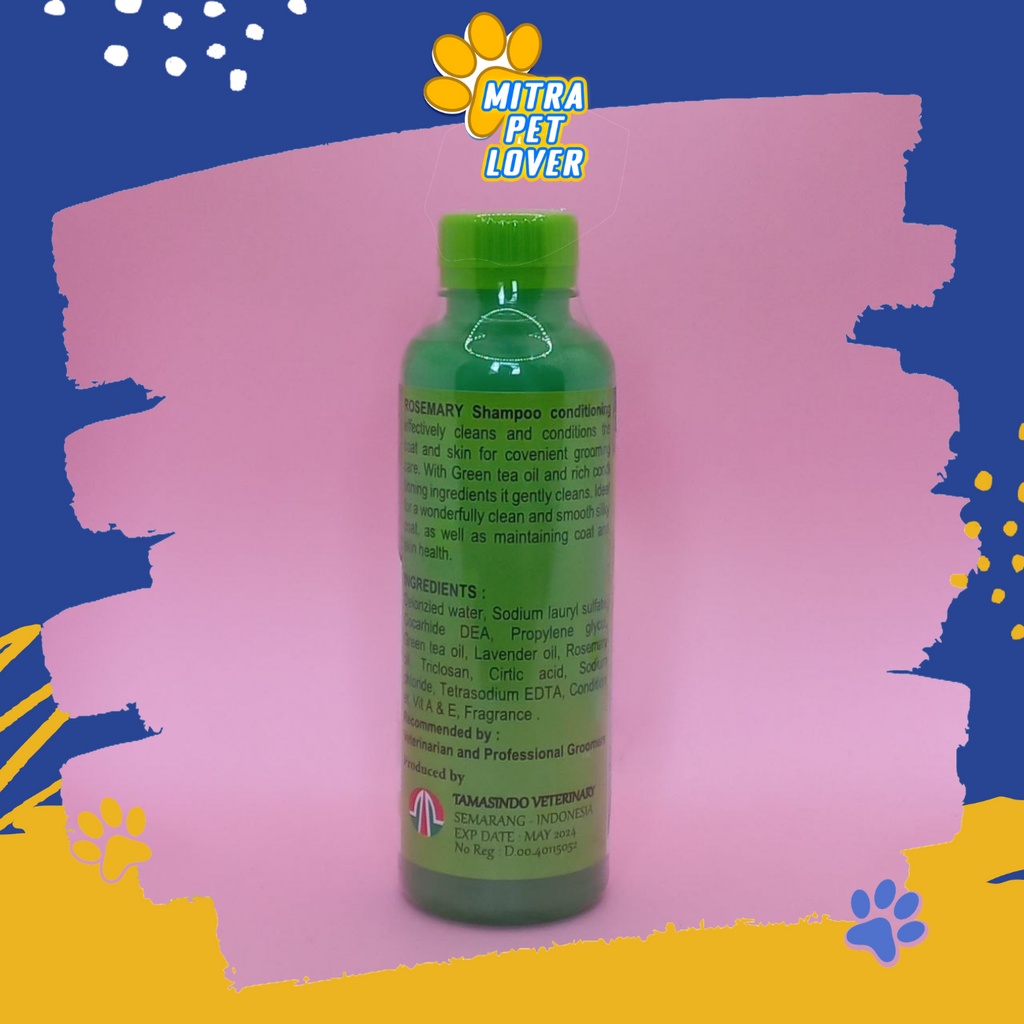 SHAMPO ANJING WANGI - ROSEMARY DOG SHAMPOO ANJING 250ML ORIGINAL - SAMPO DENGAN PH BALANCE MOISTERIZING CONDITIONER AMAN LEMBUT MURAH BAGI DOGGY PUPPIES - PET ANIMAL HEALTHCARE VETERINARY TAMASINDO OBAT DAN VITAMIN HEWAN BINATANG PELIHARAAN MITRAPETLOVER