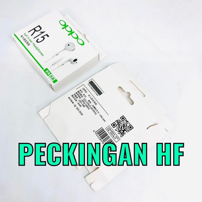 PROMO FLASH SALE PACKINGAN HF OPPO R15/ KOTAK HANDSFREE R-15 / DUS PACKING EARPHONE /BOX ONLY