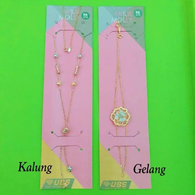 Kalung variasi bola selep 2 warna juntai UBS 8K 375