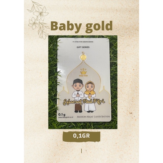 Baby gold 0,1 gram gift series idul fitri emas mini 24karat logam mulia asli