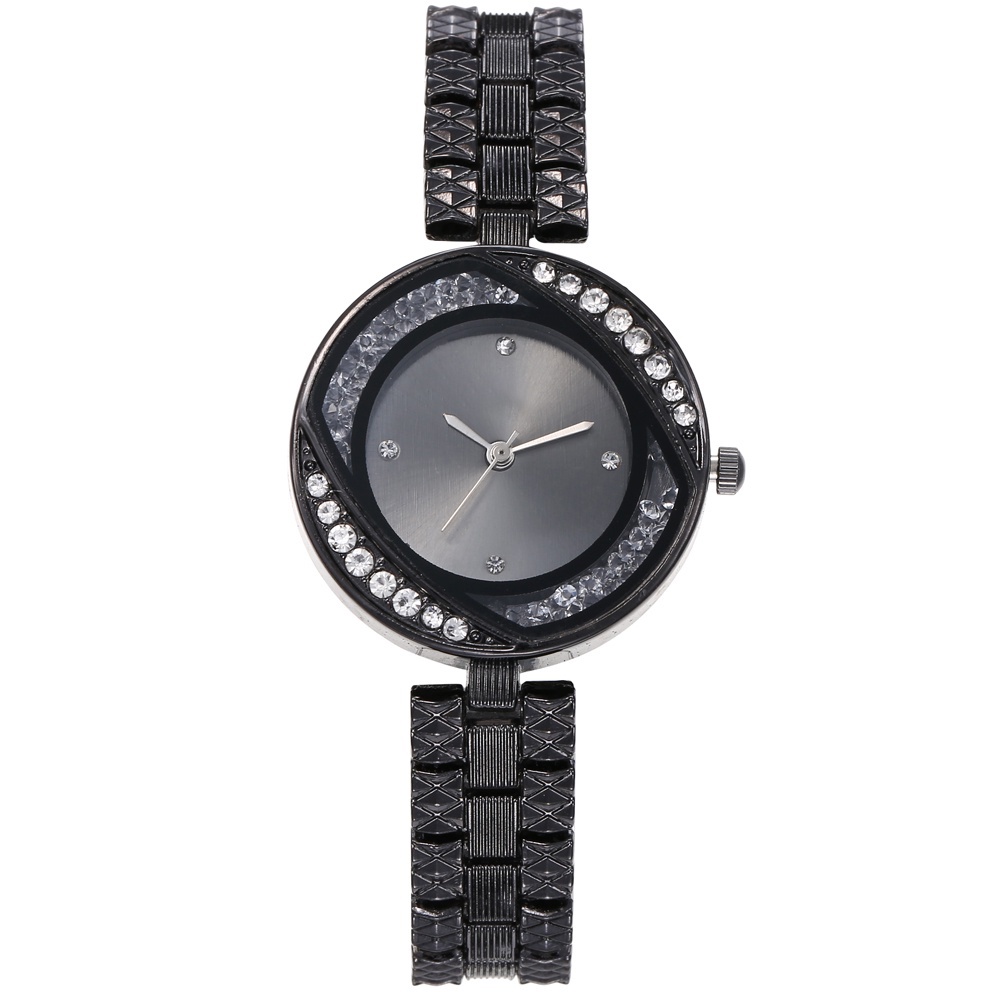 COD JAM TANGAN WANITA RANTAI MAGNET ANGSA SWAN IMPORT GROSIR PREMIUM WATCH JAM FREE BATERAI G33-hitam
