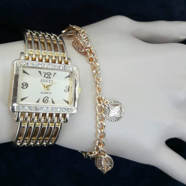 JAM TANGAN GUCCI FREE BOX DAN GELANG