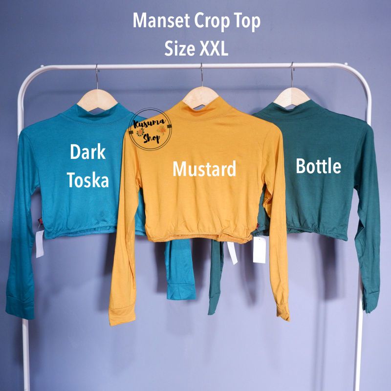 Manset Kaos Crop Top Bahan Rayon size XXL