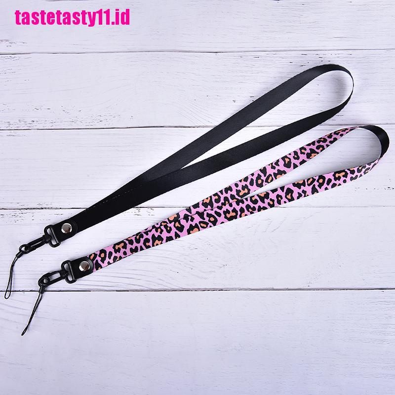 Lanyard Leher Panjang Motif Leopard Dapat Dilepas Untuk holder Kunci Ponsel Universal