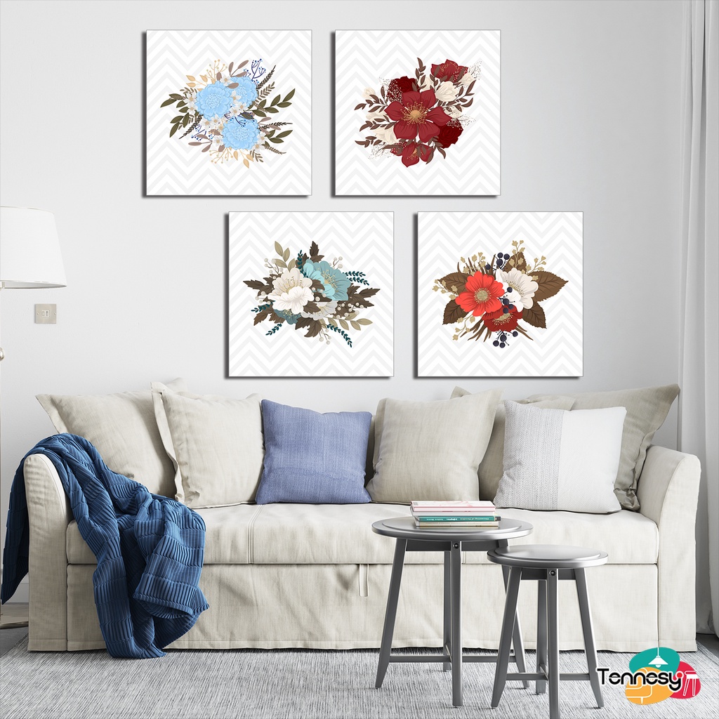 HIASAN DINDING WALL DECOR FLOWER BUNGA 30x30CM PAJANGAN KAYU POSTER DEKORASI DINDING KAMAR RUMAH RUANG TAMU