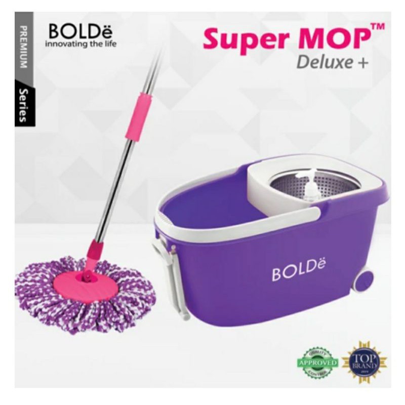 Alat Pel Supermop Bolde Deluxe + Roda &amp; Putaran Stainless Bolde Supermop Deluxe+