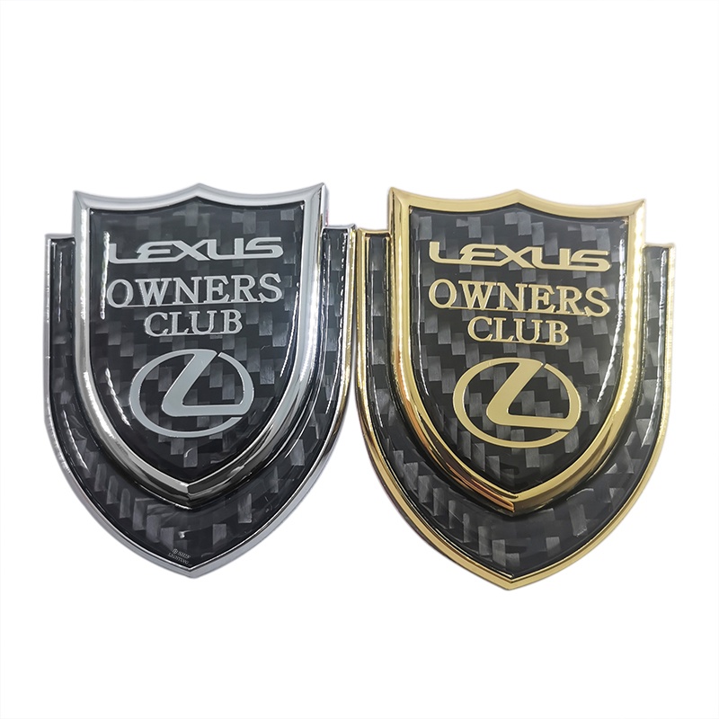 1pc Stiker Emblem Logo LEXUS Owners Club Bahan Metal Carbon Fiber Untuk Mobil LEXUS