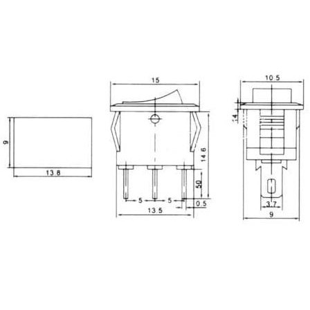 Rocker Switch Tombol Saklar On Off On 3 Pin 15X19 15*10 Mm 250V Hitam Tokmik23 Segera Beli