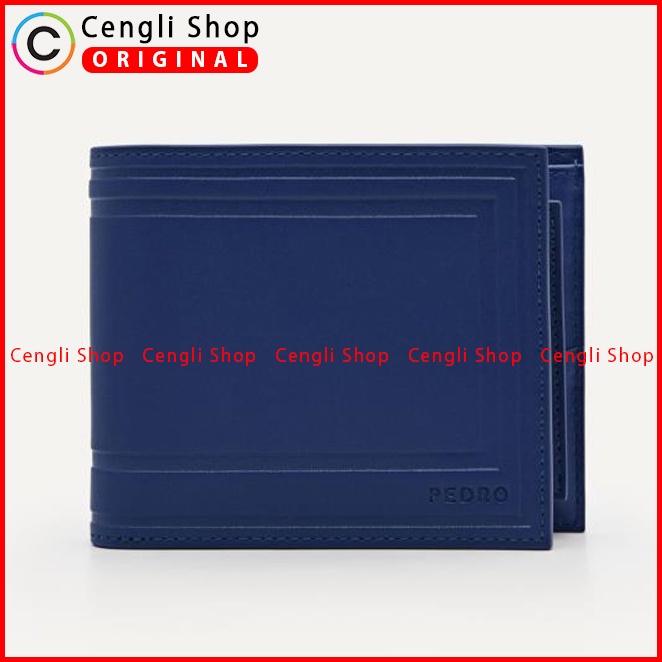 DOMPET KULIT PRIA PEDRO ORIGINAL BRANDED BIRU NAVY PM058