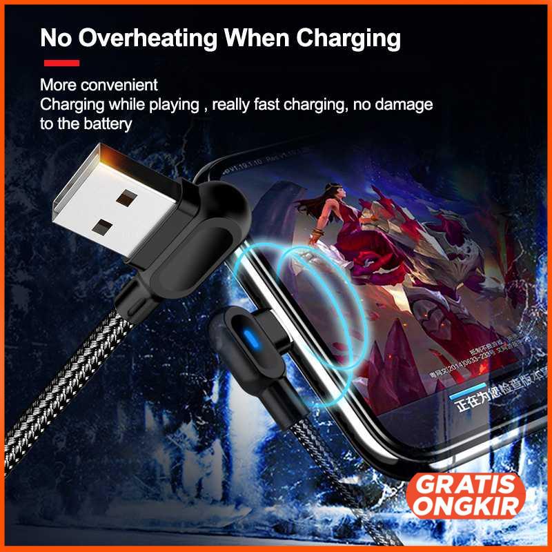 Kabel Charger USB L Shape 2.4A 1 Meter - UGI02 Lightning