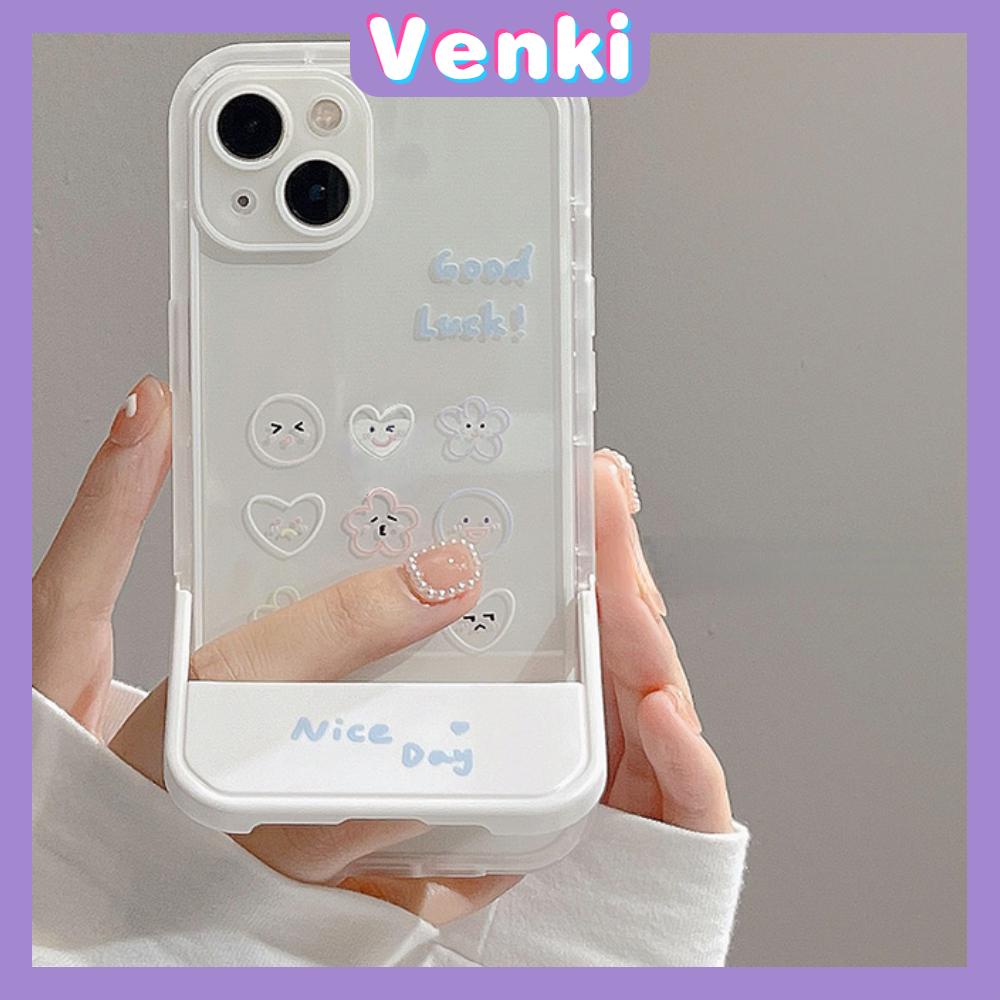 iPhone Case with Invisible Folding Stand Silicone Soft Case Airbag Shockproof Protection Camera Smiley Cute Compatible For iPhone 11 Pro Max 13 Pro Max 12 Pro Max 7Plus xr XS Max