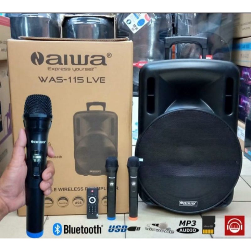 Speaker Portable Wireless 15 Inch Aiwa bluetooth