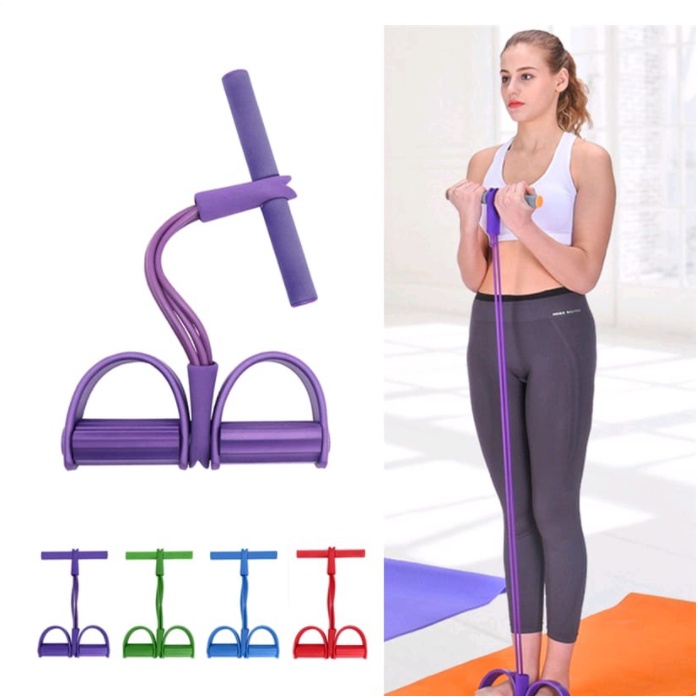 [TULALA SHOP]Resistor Band Stretching untuk Yoga / Pilates / Fitness/Yoga figure 8 tali tarik / peralatan kebugaran/ Pedal Sit-Up Pull Rope Expander Elastis