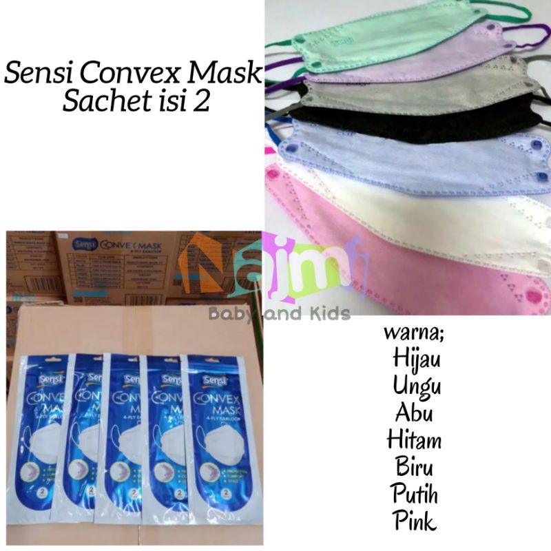 Sensi Convex Mask - Masker 4 ply Convex Sachet 2s [ORIGINAL]