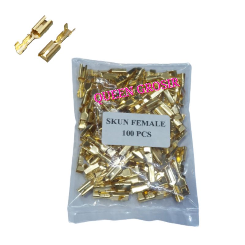 Skun Gepeng Female Kecil - Socket Motor - Skun Gepeng Cewek Kecil ( Isi 100 PCS )