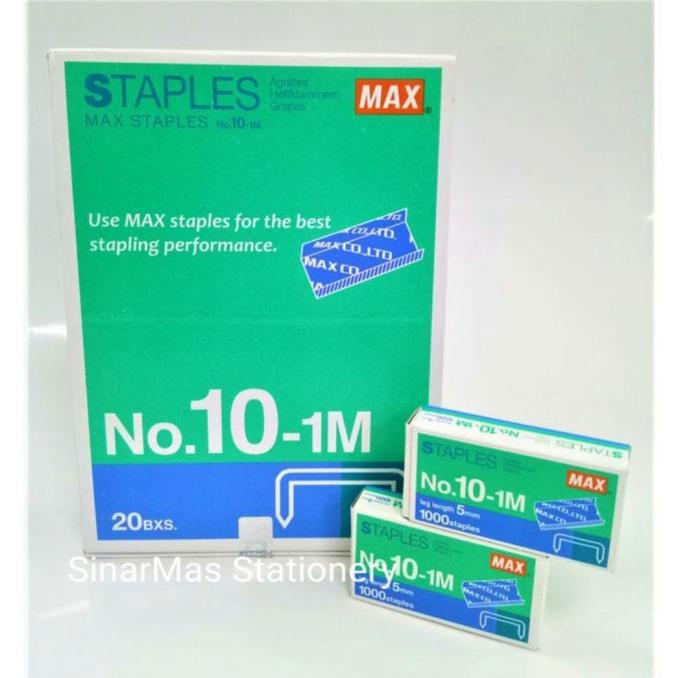 

Staples Max no 10 -1M. Isi stapler Max no 10 -Asli 100 % made in Japan CUCI GUDANG