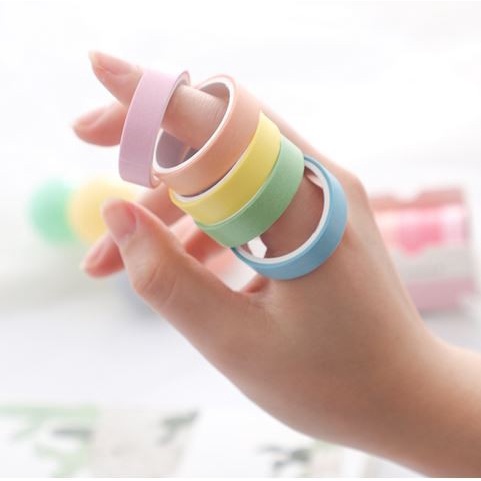 Japanese Washi Tape - Macaron Color And Basic Duct Series (5pcs)