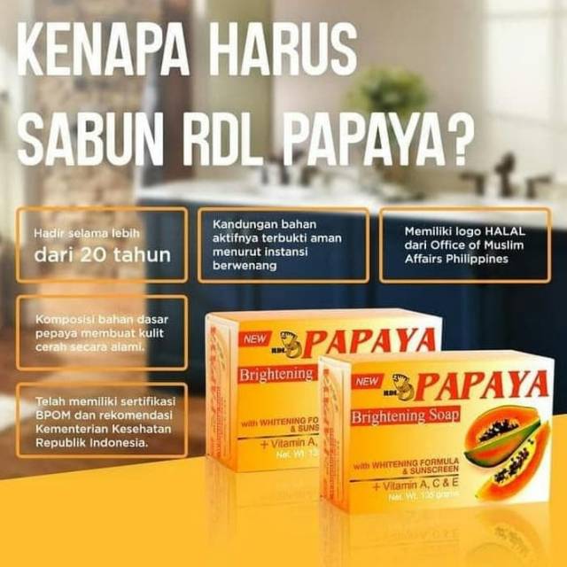 SABUN PAPAYA RDL ORIGINAL  PEPAYA RDL 135 gr