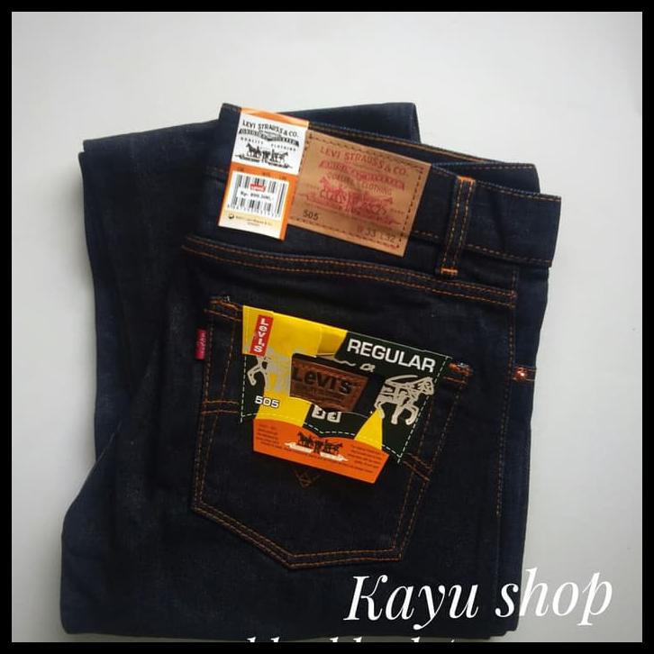 W4CS CELANA JEANS STANDAR PRIA LEVIS HITAM GARMEN BIRU MUDA TUA - HITAM, 32 1SVN