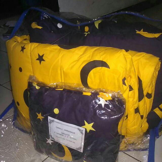 Bed Cover Set 180x200 Bahan Katun Halus Homemade
