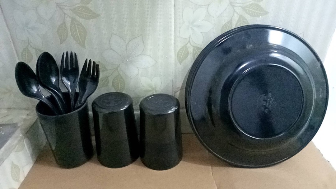 3 Pcs Gelas Melamin Unika - Unica M250 Hitam