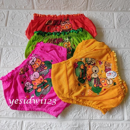 OBRAL 12 PCS CD Celana Dalam Anak Perempuan Cewek Lusinan Bon Pita Motif Kartun Bon Pita Murah Stabilo