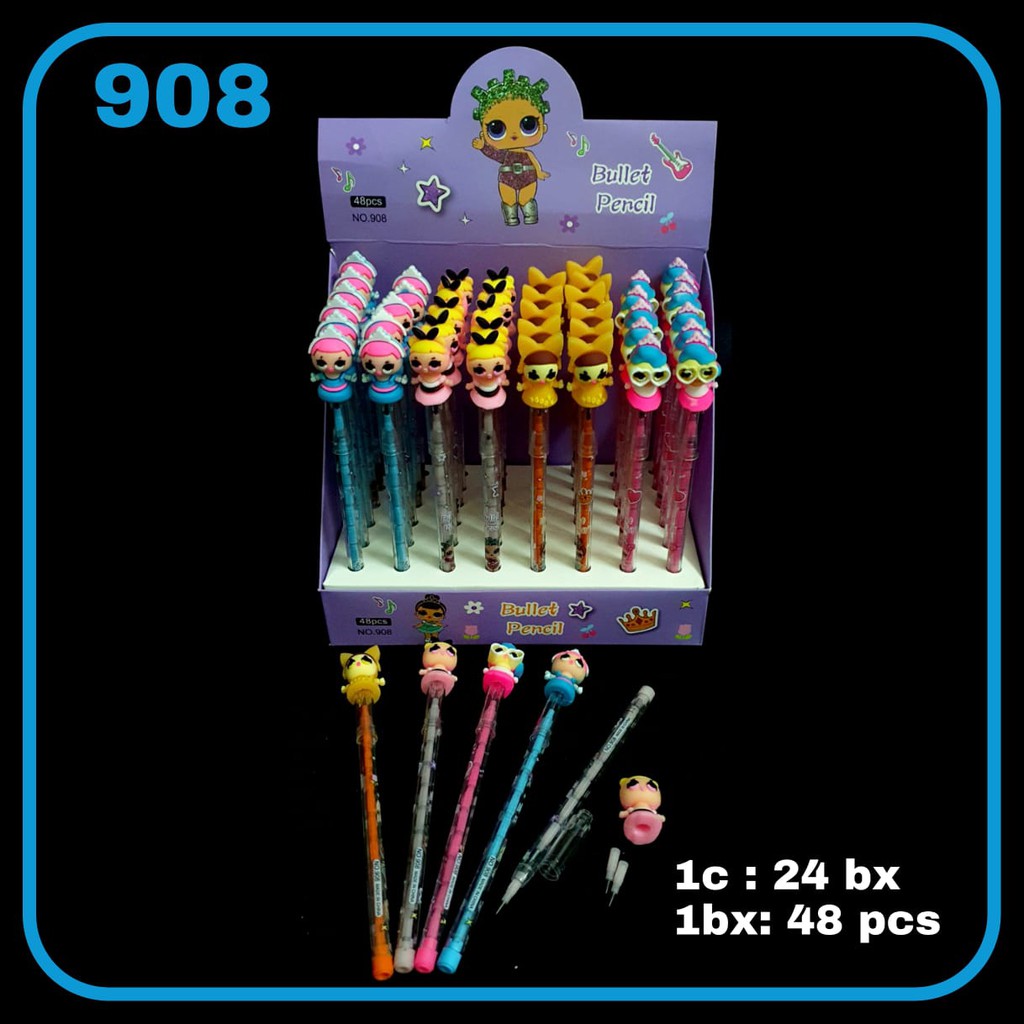 

Edjoys pensil bensia desain cute karakter boneka foodies doraemon superhero lol unicorn frozen BT21 901-911