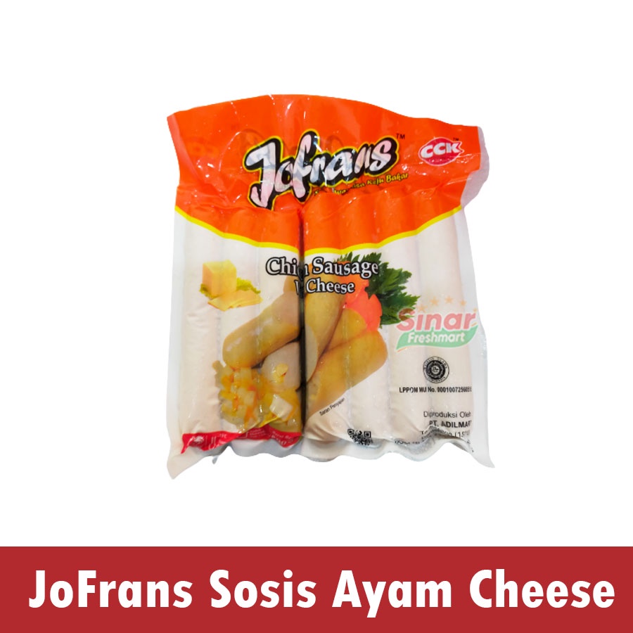 

[SINAR.FRESHMART] JOFRANS SOSIS AYAM RASA KEJU / SOSIS CHICKEN SAUSAGE CHEESE [500gr]