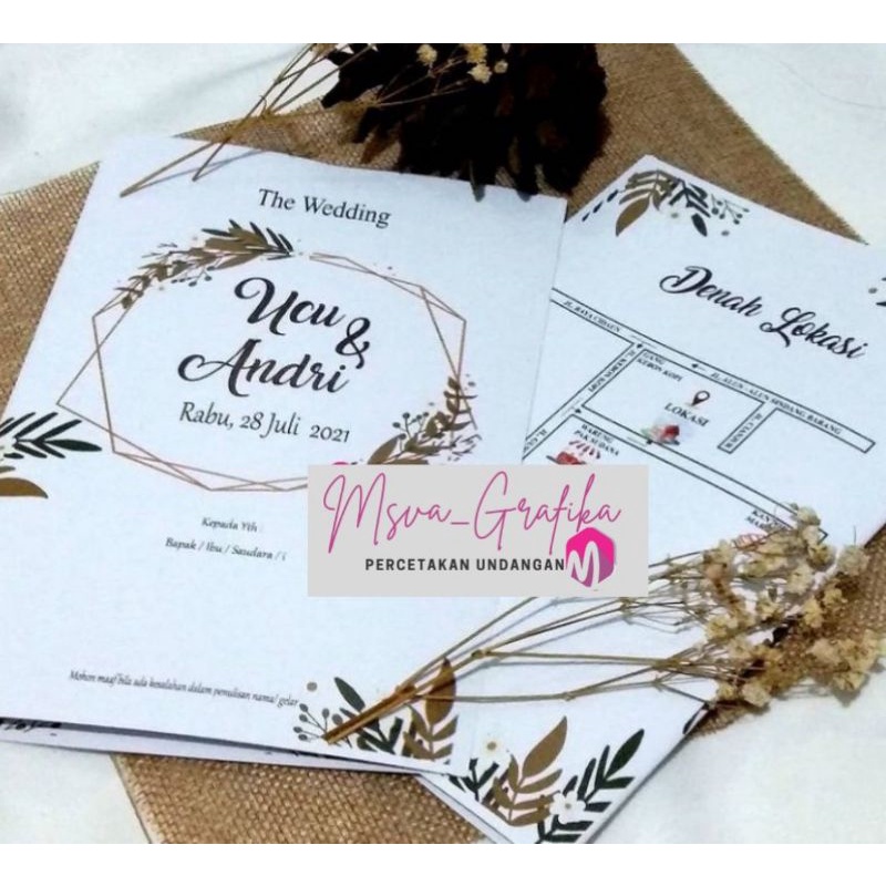 Jual SURAT UNDANGAN PERNIKAHAN LIPAT 2 MIN ORDER 100PCS Indonesia