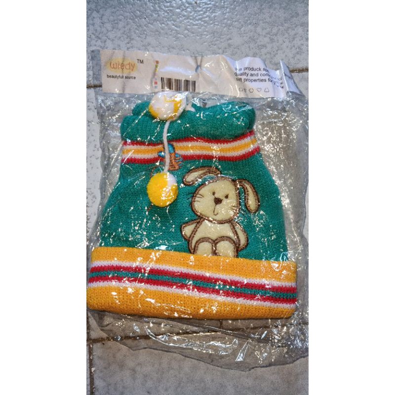 Topi Bayi Rajut Tebal Bordir Cowok / Topi Bayi Laki Laki  Motif Bordir Lucu 0 - 12m