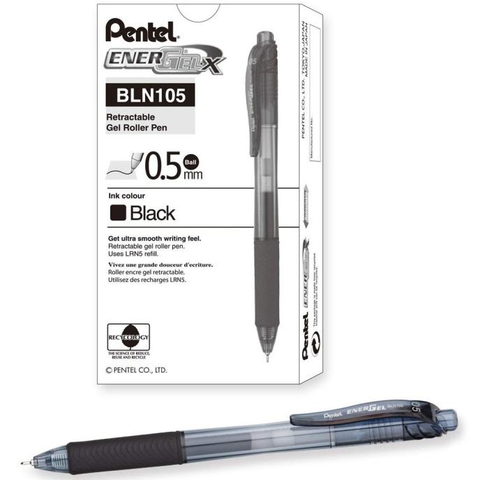 

[PACK] Pen Pentel EnerGel-X BLN105 0.5 mm Hitam MURAH