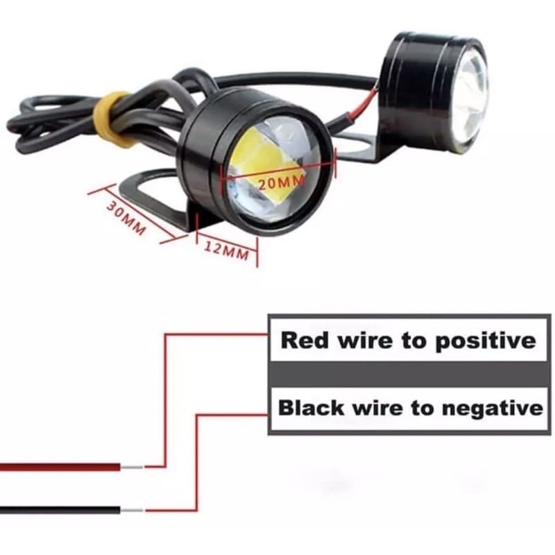 lampu mata elang/lampu mata kucing led mata elang lampu led kolong 1set isi 2 mata universal