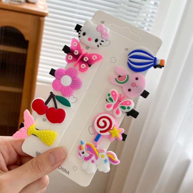 10PCS JEPIT RAMBUT ANAK / JEPITAN RAMBUT ANAK MOTIF KARAKTER KARTUN-JPT - RED BERRY