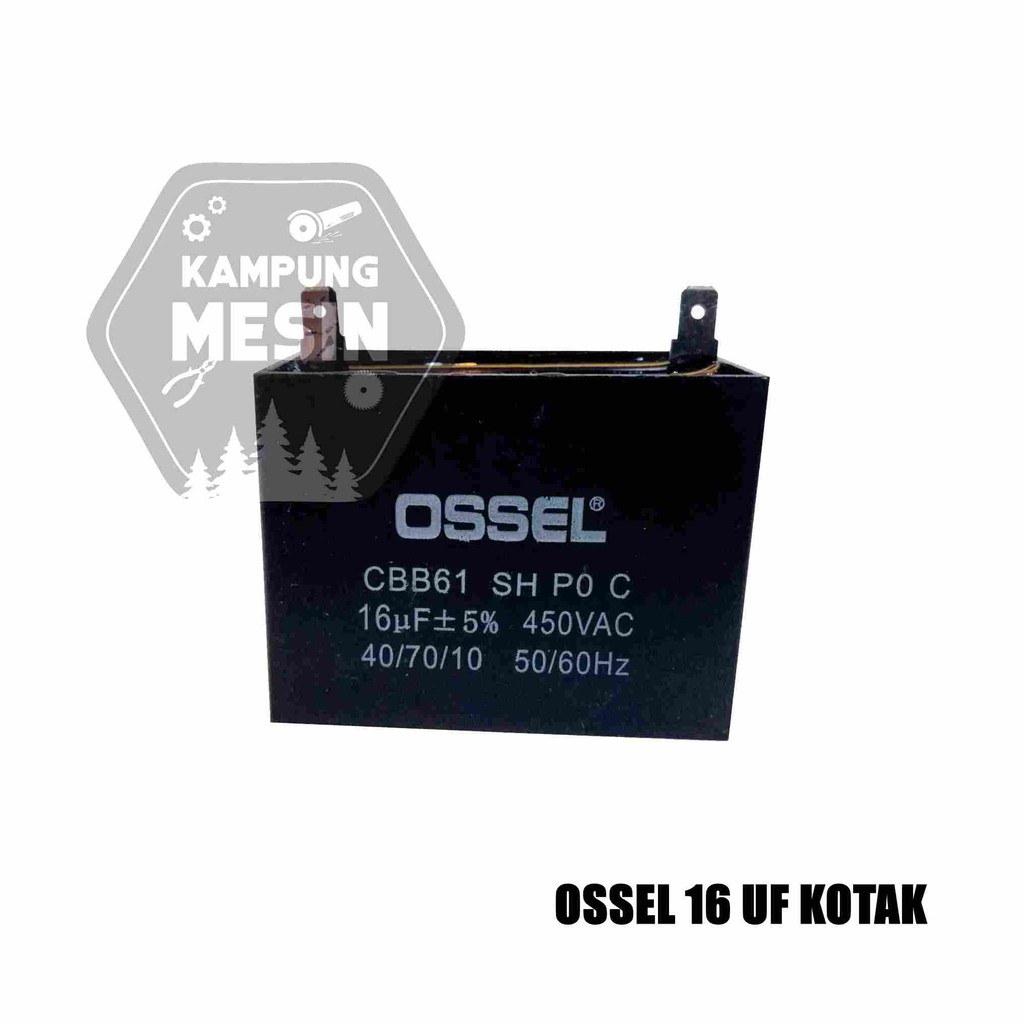 KAPASITOR 16 UF KOTAK OSSEL kapasitor 16 uf