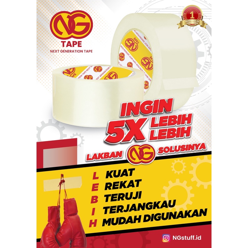 

LAKBAN BENING / COKLAT NGTAPE KUAT REKAT Harga Murah 2inch (45mm x 55Y) - DUS