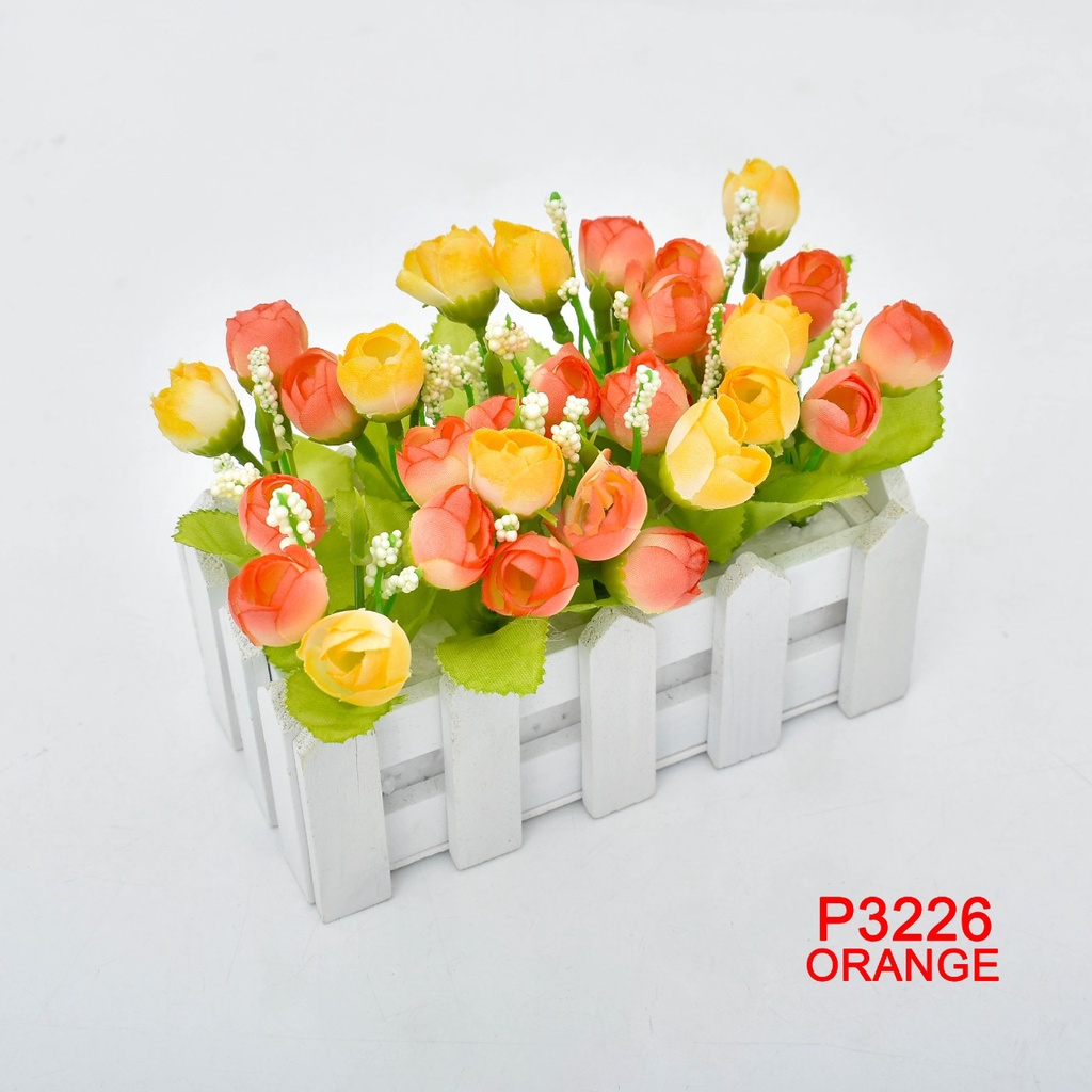 TIB COD P3226 BUNGA HIAS BUNGA DEKORASI BUNGA ARTIFISIAL BUNGA IMPORT-ORANGE