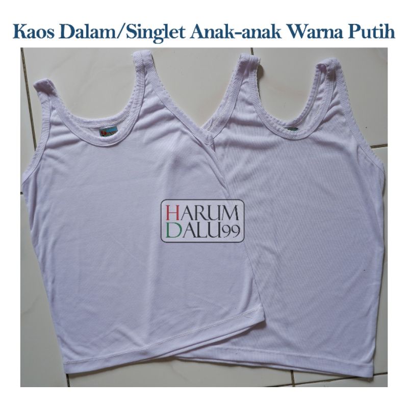 3pcs Kaos Dalam / Singlet Anak Hosana Warna Putih