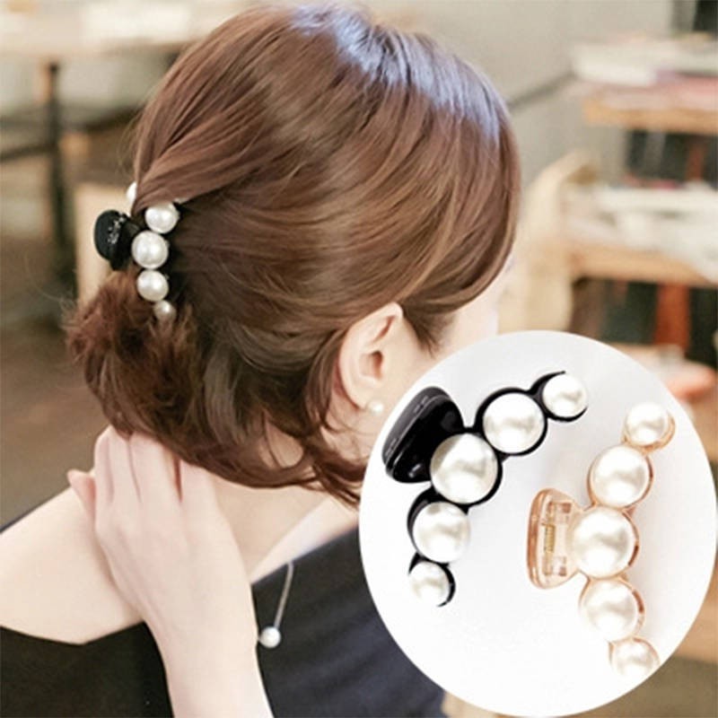 Jepit rambut korea premium jedai mutiara wanita cakar 8cm ori import