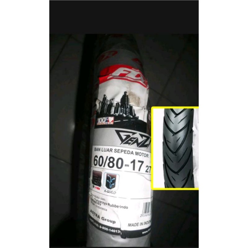 Ban Luar Motor FDR 60 - 80 ring 17 Genzi ukuran 215 - 17 Racing