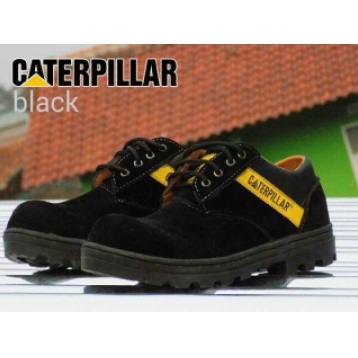 ( BISA COD ) sepatu pria boots safety  kerja lapangan sepatu haiking motoran Caterpillar SBY Pendek Hitam