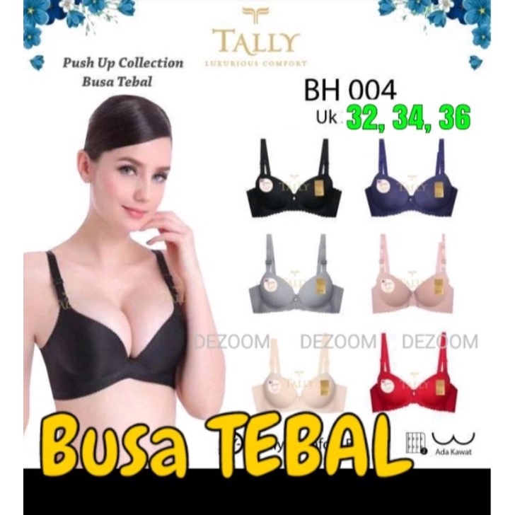 Bh Busa Tebal Tally 004 ukuran kecil Berkawat Model Push Bra uk 32-36 kait 2