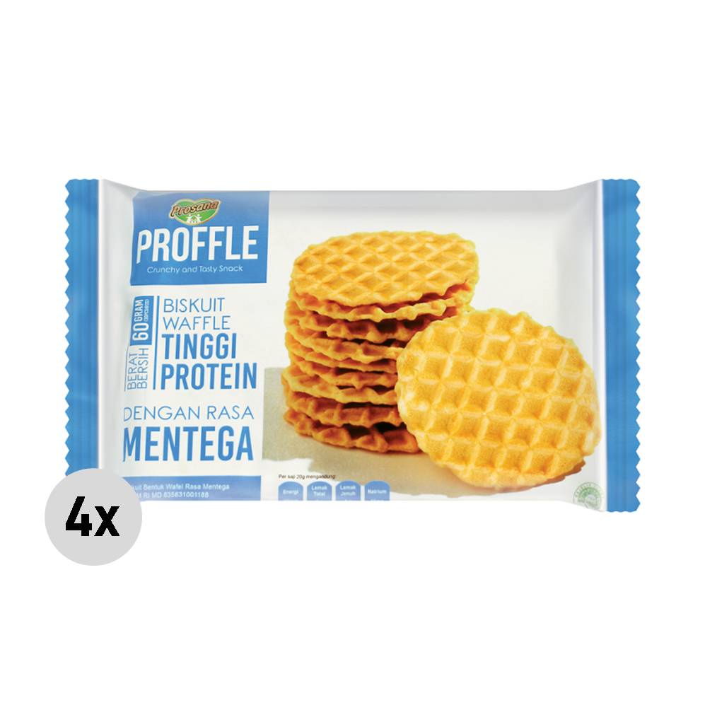 

Proffle Rasa Mentega High Protein Waffle 60g x 4pcs