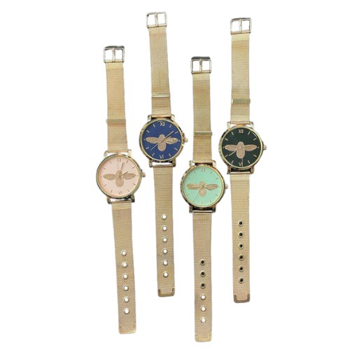 ✅Grosir Jam Senen - Jam Tangan Analog Motif Lebah Strap Stainless Steel Anti Air Gesper Magnet Untuk Wanita