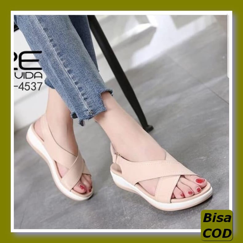 Sandal Wanita | Sandal Wedges Wanita Import Branded Batam Emory D GX377 Sandal Wedges Dl44 Salem -