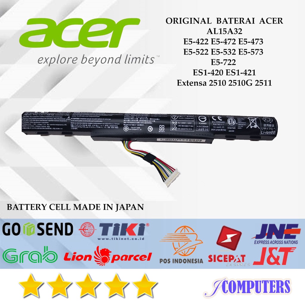 Acer Baterai Laptop AL15A32 OEM for Acer Aspire ES14 ES1-420/ ES1-421/ ES1-422 Series
