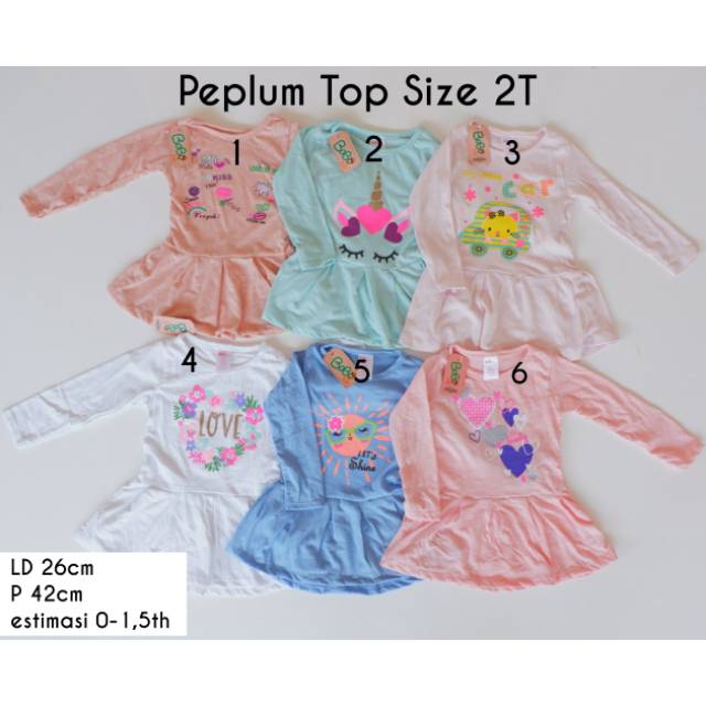 Peplum Top by bobokids / bobo kids grosir / kaos bobokids