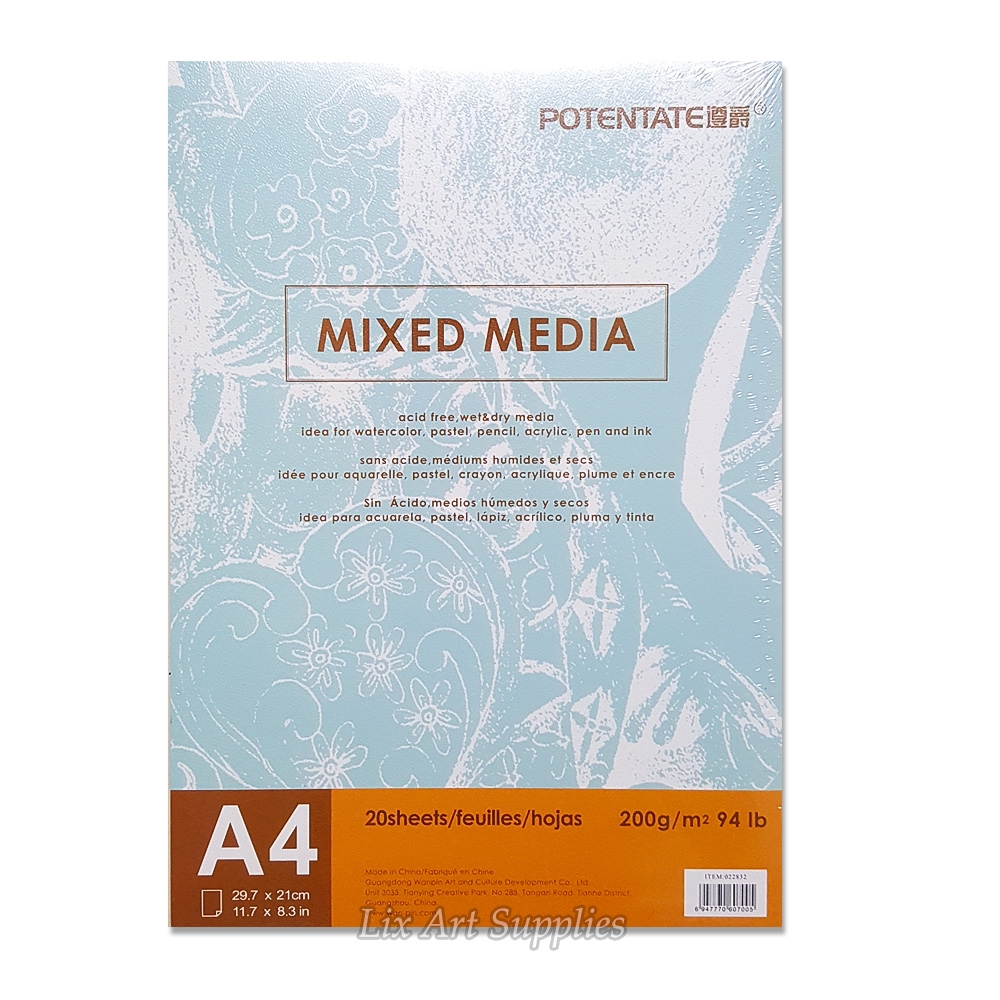 

Potentate Mixed Media Paper Pad A4 - 200gsm (20 sheets)